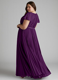 Azazie Kara Modest Bridesmaid Dresses A-Line Pleated Chiffon Floor-Length Dress image11