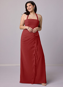 Barbie ♥ Azazie Bridesmaid Dresses Rust Sheath Strapless Chiffon Convertible Dress image11