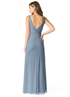 Azazie Verami Bridesmaid Dresses Dusty Blue Mermaid Lace Mesh Dress image2