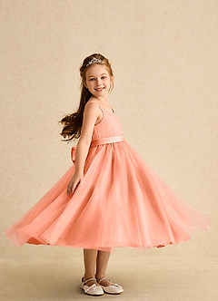 Azazie Patootie Flower Girl Dresses Sunset A-Line Spaghetti Strap Tulle Dress image3