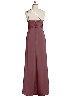 Azazie Eren Junior Vestido de Sangrado de Satén Elástico de Recto con Plisado image7