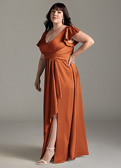 Azazie Omari Brautjungfernkleider A-Linie Stretch-Satin Kleid Kanel image11