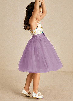 Azazie Jollie Flower Girl Dresses Wisteria A-Line Spaghetti Strap Tulle Dress image4