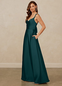 Christian Siriano Bridal for Azazie 1001 Bridesmaid Dresses Pine A-Line Sweetheart Neckline Stretch Satin Dress image4