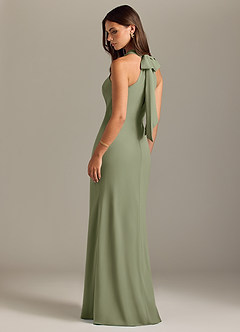 Azazie Doretta Bridesmaid Dresses Pistachio Mermaid Pleated Chiffon Dress image7