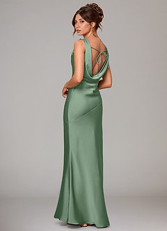 Azazie Rylina Bridesmaid Dresses Matcha Mermaid Stretch Satin Dress image4