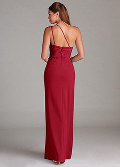Azazie Eren Jurken voor thuis passen Jurk van Stretch crêpe met Kolom One-Shoulder Zwart image2