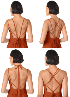 Azazie Farren Bridesmaid Dresses Burnt Orange A-Line Pleated Chiffon Convertible Dress image9