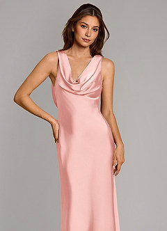 Azazie Cheryl Vestidos de madrinha de casamento Vestido Pó Rosa de Cetim elástico de sereia image6
