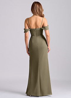 Azazie Joanne Final Sale Black Mermaid Off the Shoulder Chiffon Dress image6