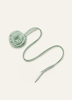 front Matching Color Satin Rose Hair Tie