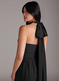 Azazie Lamara Brautjungfernkleider Wandelbar Schulterfrei Chiffon Overall/Jumpsuit Schwarz image11