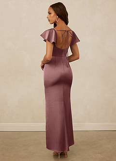 Christian Siriano Bridal for Azazie 1005 Bridesmaid Dresses Vintage Mauve Sheath Sweetheart Neckline Stretch Satin Dress image2
