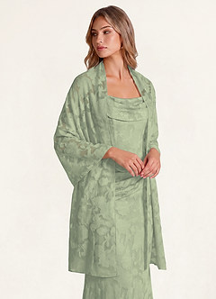 front Azazie Matching Color Floral Burnout Scarf