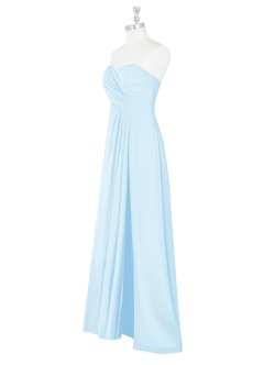 Azazie Arabella Allure Vestidos de damas de honor Vestido de Azul Cielo de Gasa de Corte en A Convertible con Escote de Corazón image11
