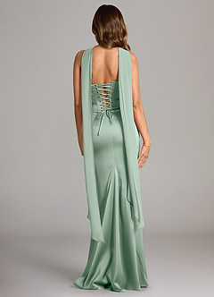 Azazie Sorrel Bridesmaid Dresses Agave Mermaid Strapless Stretch Satin Convertible Dress image2
