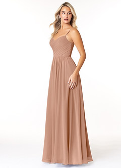 Azazie Lisbon Bridesmaid Dresses Champagne Rose A-Line Sweetheart Neckline Chiffon Dress image4
