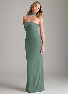 Azazie Lusinda Brudtärnklänningar Klä av Sjöjungfru i Chiffong Av axeln Eukalyptus Konvertibel image7