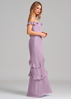 Azazie Marilynn Final Sale Wisteria Mermaid Off the Shoulder Chiffon Dress image5