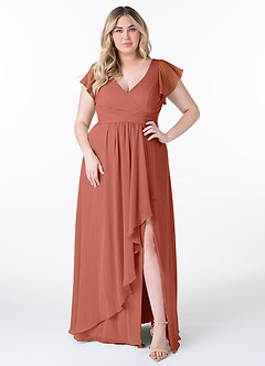 Azazie Omari Bridesmaid Dresses Clay A-Line Chiffon Dress image7