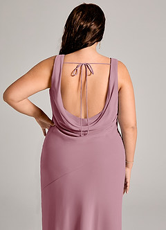 Azazie Rylina Bridesmaid Dresses Vintage Mauve Mermaid Pleated Chiffon Dress image12