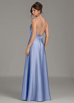 Azazie Eris Robes de demoiselle d'honneur Robe Trapèze en Satin extensible Plissée Eis image2