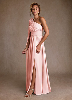 Azazie Lancaster Kleider für die Brautmutter A-Linie One-Shoulder Chiffon Kleid Zartrosa image5