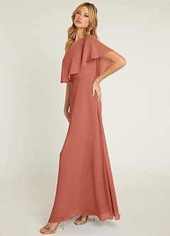 Azazie Lizzy Bridesmaid Dresses Clay A-Line One Shoulder Chiffon Dress image4