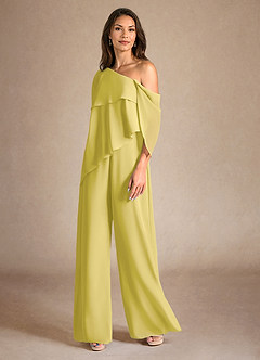 Azazie Halima vestidos de madre de la novia Vestido de Canario de Gasa de Mono/Traje de pantalón con Corte Lateral image2