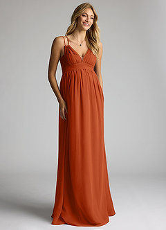 Azazie Emree Abiti da damigella d'onore premaman Abito A-Line Chiffon Floor-Length image3