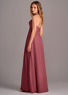 Azazie Joni Bridesmaid Dresses Merlot A-Line Strapless Chiffon Convertible Dress image3
