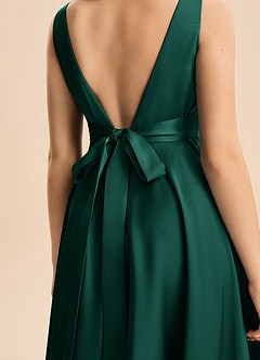 Azazie Gabby Junior Klä av A-Line i Stretch Satin Plisserad image2