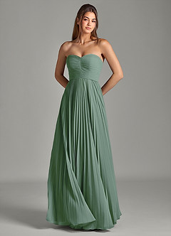 Azazie Chiana Brautjungfernkleider A-Linie Schulterfrei Chiffon Kleid Eukalyptus image3