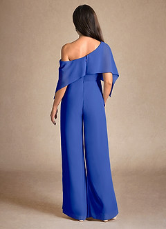 Azazie Halima Abiti per la Madre della Sposa Abito Tuta Pantaloni in Chiffon Spacco Laterale Blu Reale image3