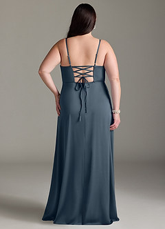 Azazie Marchella Bridesmaid Dresses Twilight A-Line Corset Stretch Satin Dress image8