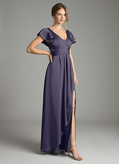 Azazie Omari Bridesmaid Dresses Stormy A-Line Stretch Satin Dress image5