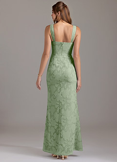 Azazie Denice Bridesmaid Dresses Dusty Sage A-Line Pleated Floral Burnout Dress image5