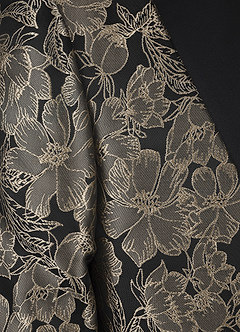 front Samuel Champagne Floral Jacquard Peak Lapel Tuxedo Jacket