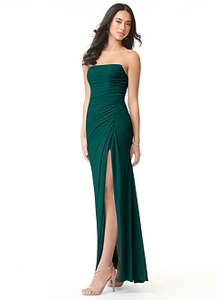 Azazie Darria Robes de demoiselle d'honneur Robe Fourreau Convertible en Mousseline extensible Plissee mit quadratischem Ausschnitt Vert Pin image3
