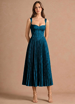 Isonelle Navy Black Midi Dress image4