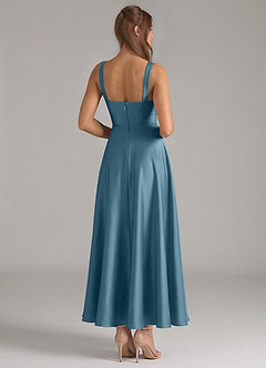 Azazie Shaude Jurken voor bruidsmeisjes Jurk van Stretch Satijn met A-Lijn Geplooid Bermuda image6