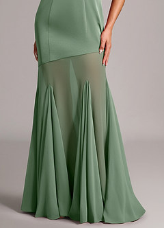 Azazie Uma 신부 들러리 드레스 인어 스트랩리스 쉬폰 바닥 길이 드레스 image6