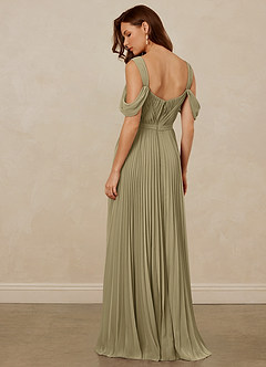 Christian Siriano Bridal for Azazie 1013 Bridesmaid Dresses Moss Green A-Line Off the Shoulder Chiffon Dress image4