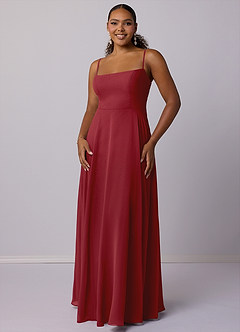 Barbie ♥ Azazie Bridesmaid Dresses Pomegranate A-Line Chiffon Dress image7
