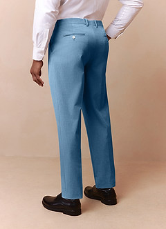 front James Steel Blue Structured Stretch Dress Pants