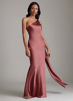 Azazie Galinda Brudtärnklänningar Klä av Sjöjungfru i Stretch Satin Ena axeln Ametist image5