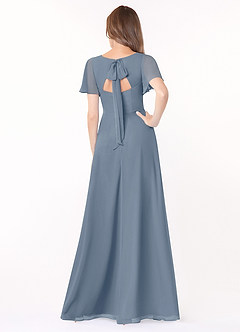 Azazie Kimber Bridesmaid Dresses Twilight A-Line Flounce Sleeve Chiffon Dress image2