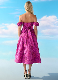 Robe Mi-Longue Fuchsia Barbie™ ❤ AZAZIE 4014 image2