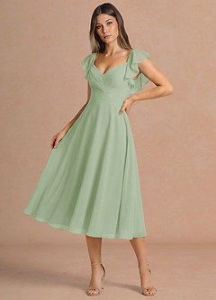 Midi jurk Leilani Licht Groen image4