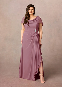 Azazie Mary Mother of the Bride Dresses Vintage Mauve A-Line Side Slit Chiffon Dress image6